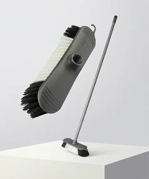 Heavy-Duty 3PCS Grey Broom Set with Strong Nylon Bristles