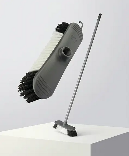 Heavy-Duty 3PCS Grey Broom Set with Strong Nylon Bristles
