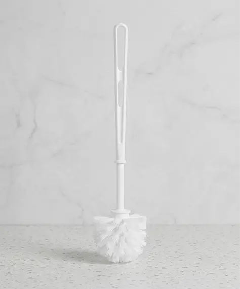 White Plastic Toilet Cleaning Brush with Ergonomic Handle