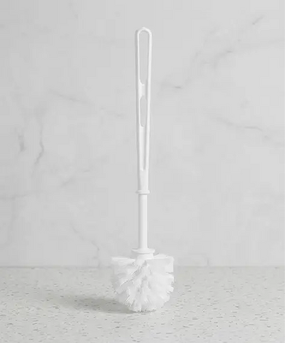 White Plastic Toilet Cleaning Brush with Ergonomic Handle