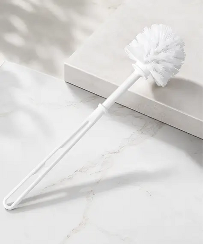 White Plastic Toilet Cleaning Brush with Ergonomic Handle