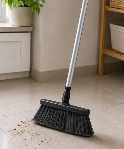 Heavy-Duty 3PCS Grey Broom Set with Strong Nylon Bristles