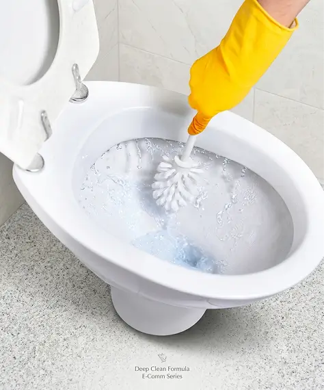White Plastic Toilet Cleaning Brush with Ergonomic Handle