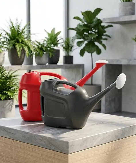 Slimline 6L Watering Can in Red or Green with Detachable Rose Head for Controlled Garden Watering