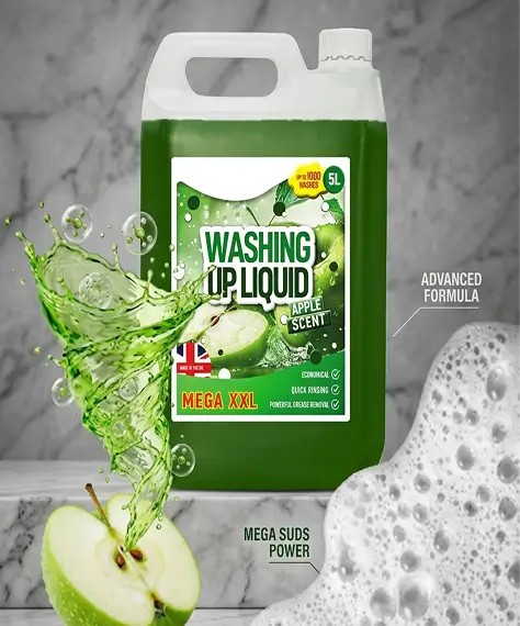 5L Mega XXL Apple Scented Washing Up Liquid for Powerful Dish Cleaning