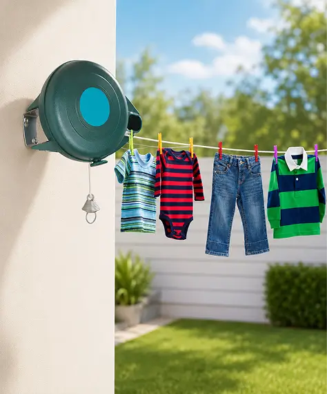 Heavy Duty 12m Extendable Clothes Drying Line for Indoor & Outdoor Use