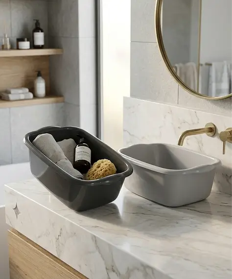 9.5L Rectangular Washing Up Bowl with Handles – Durable Kitchen Sink Bowl
