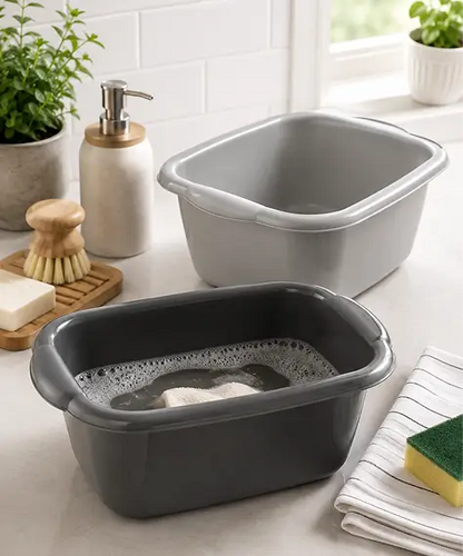 9.5L Rectangular Washing Up Bowl with Handles – Durable Kitchen Sink Bowl