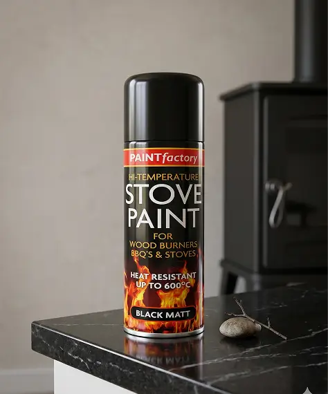 400ml High Heat Spray Paint – Matt Black Protection for Stoves, Fire Pits & BBQs