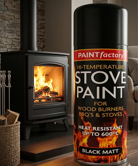 400ml High Heat Spray Paint – Matt Black Protection for Stoves, Fire Pits & BBQs