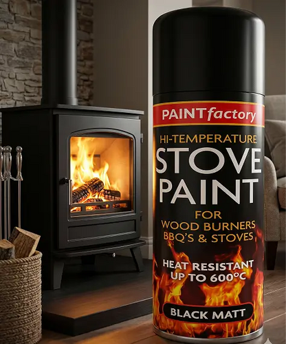 400ml High Heat Spray Paint – Matt Black Protection for Stoves, Fire Pits & BBQs