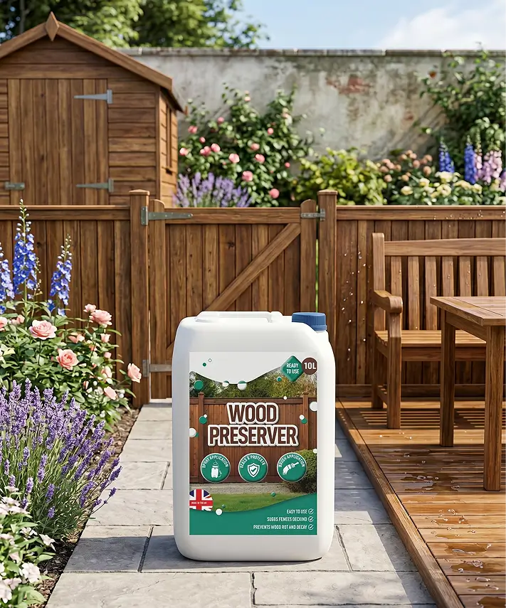 10L Long-Lasting Outdoor Wood Preserver & Sealer – Protection for Fences, Sheds & Furniture
