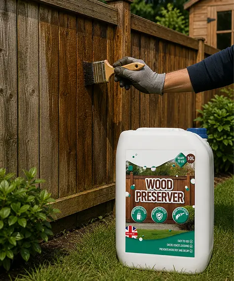 10L Long-Lasting Outdoor Wood Preserver & Sealer – Protection for Fences, Sheds & Furniture