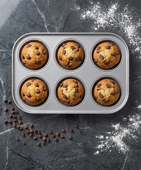 Jumbo 6-Cup Muffin Tin – Large Non-Stick Cupcake Baking Pan, Dishwasher Safe