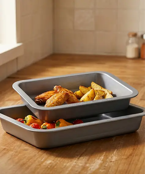Mini Air Fryer Baking Pan Non-Stick Carbon Steel Rectangular Roaster