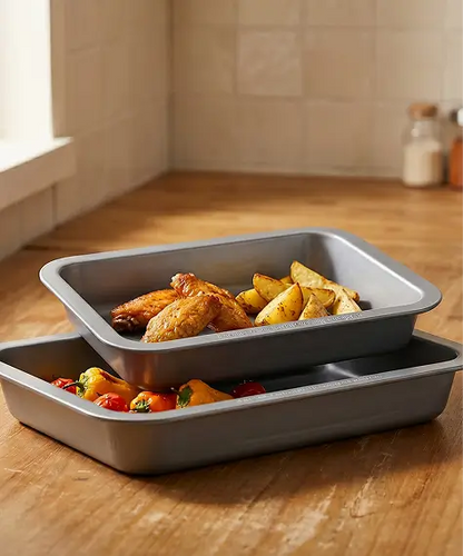 Mini Air Fryer Baking Pan Non-Stick Carbon Steel Rectangular Roaster