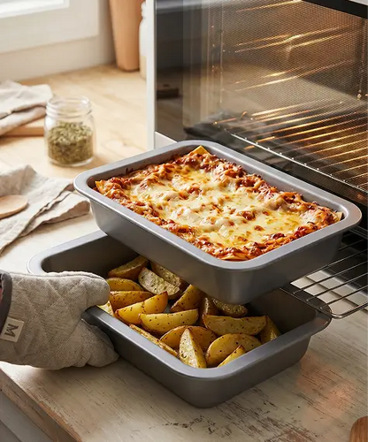 Mini Air Fryer Baking Pan Non-Stick Carbon Steel Rectangular Roaster