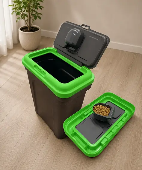 30L Airtight Pet Food Storage Container – 15kg Animal Feed Holder with Scoop