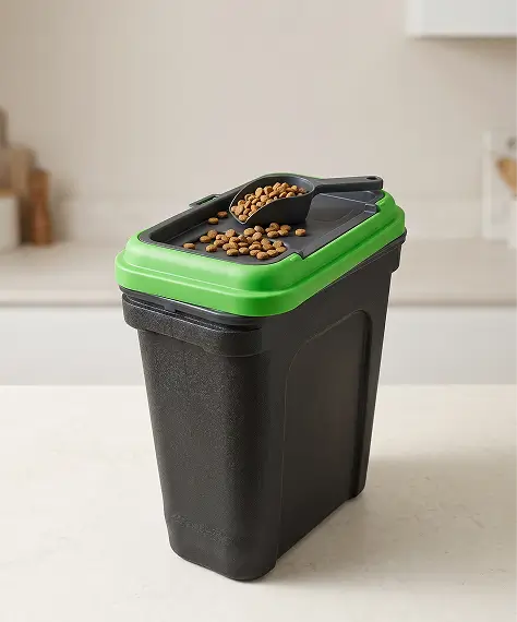 30L Airtight Pet Food Storage Container – 15kg Animal Feed Holder with Scoop