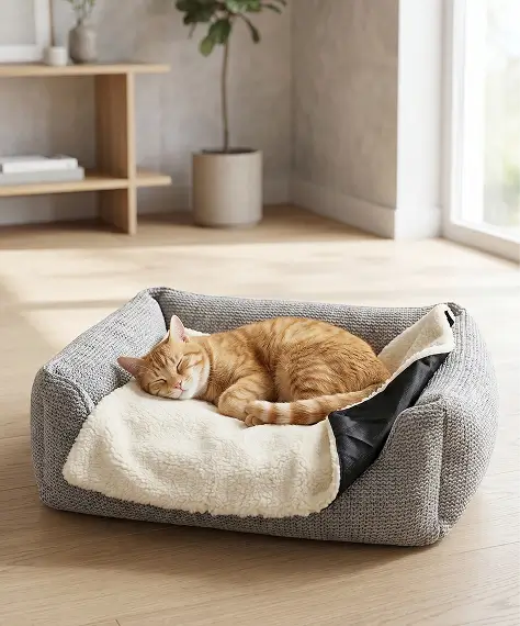 Snug Thermal Self-Heating Fleece Pet Blanket Mat – Non-Slip for Cats & Dogs