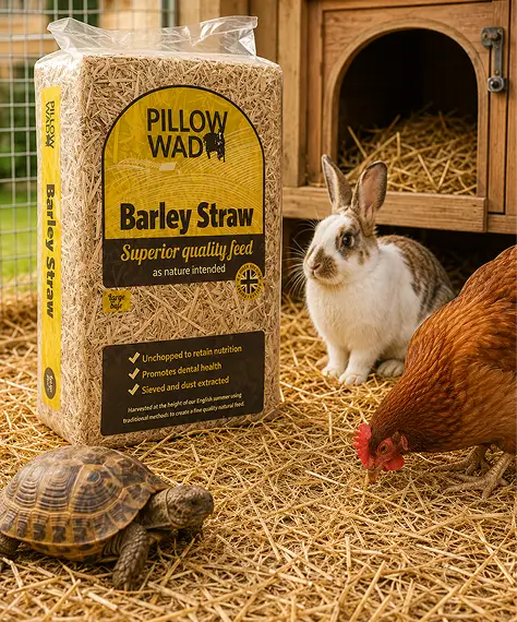 Un-Chopped Soft Barley Straw Bedding for Chickens, Rabbits & Tortoises