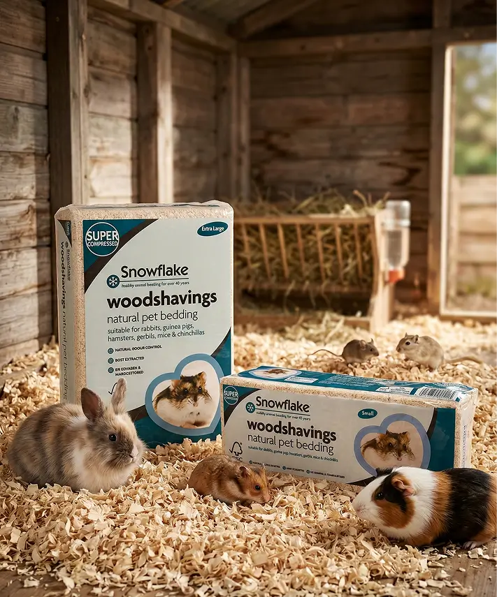 Dust Extracted Wood Shavings Pet Bedding – Odour Control for Rabbits, Mice, Hamsters & Gerbils