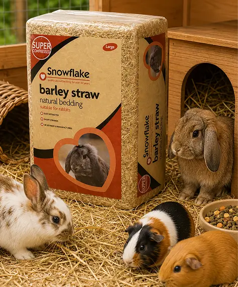 Natural Soft Flake Barley Straw – Super Compressed Animal & Pet Bedding Material