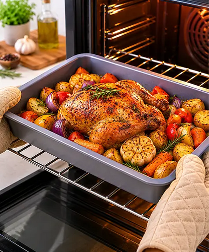 31cm Deep Non-Stick Oven Tray – Dishwasher Safe Roasting, Baking & Cooking Tray