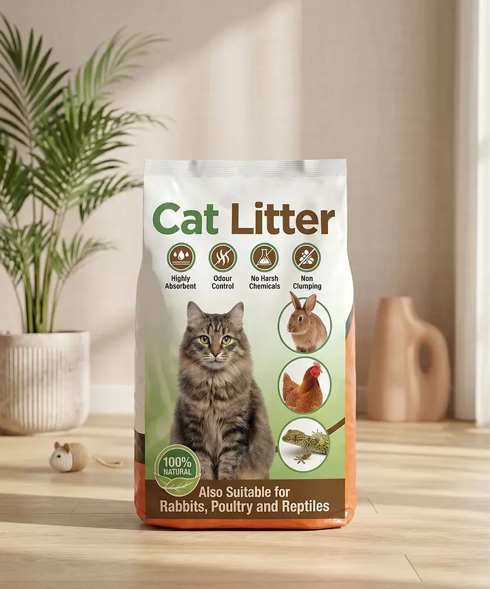 30L Highly Absorbent Cat Litter – Natural Soft Odour Control Pet Bedding