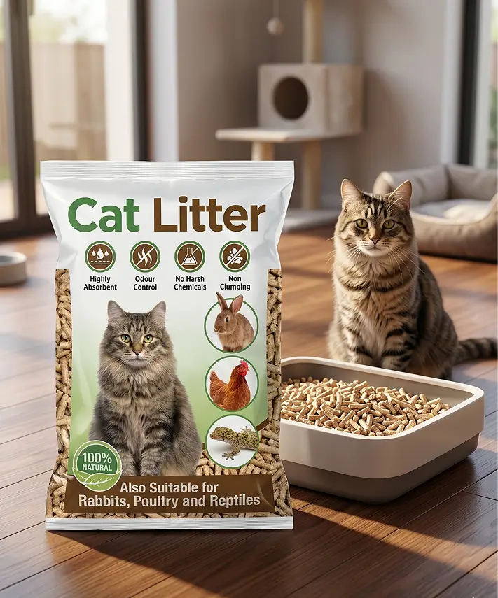 30L Highly Absorbent Cat Litter – Natural Soft Odour Control Pet Bedding