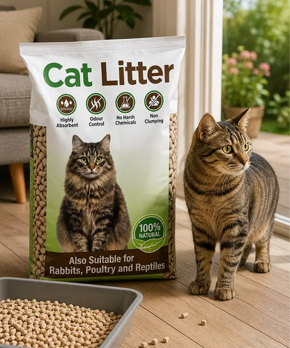 30L Highly Absorbent Cat Litter – Natural Soft Odour Control Pet Bedding