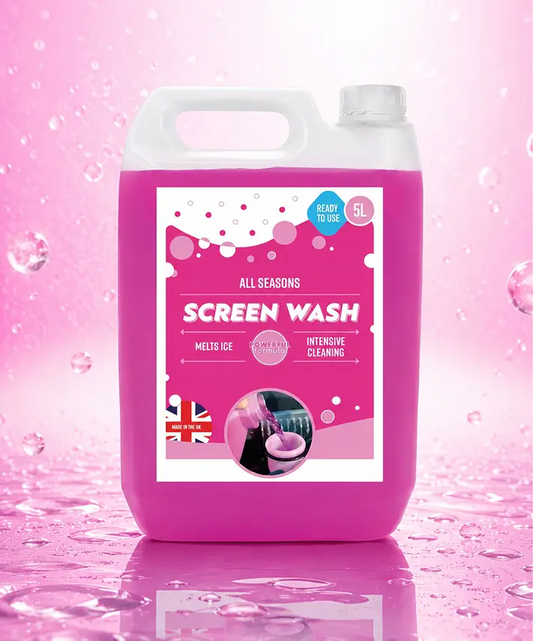 Premium 5L Ready to Use Windscreen Screen Wash – All Weather Pink Formula (-5°C)