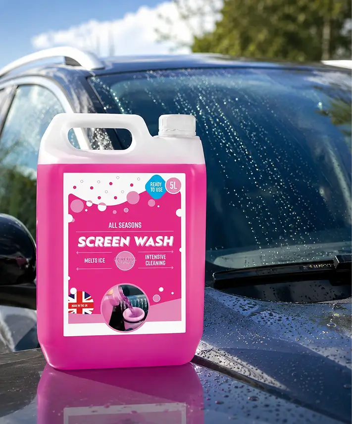 Premium 5L Ready to Use Windscreen Screen Wash – All Weather Pink Formula (-5°C)