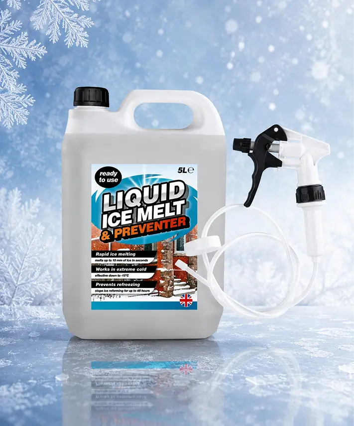 5L Liquid De-Icer & Ice Preventer – Ready to Use with Trigger Hose, Anti-Refreeze Formula