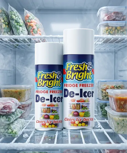Fast-Acting 200ml Fridge & Freezer De-Icer Spray – Anti-Bacterial Ice and Frost Remover
