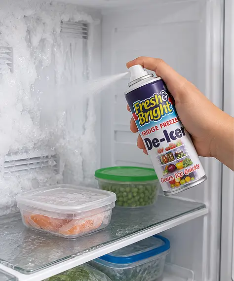 Fast-Acting 200ml Fridge & Freezer De-Icer Spray – Anti-Bacterial Ice and Frost Remover