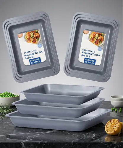 Non-Stick Stackable Roasting Tray Set – 3 Piece