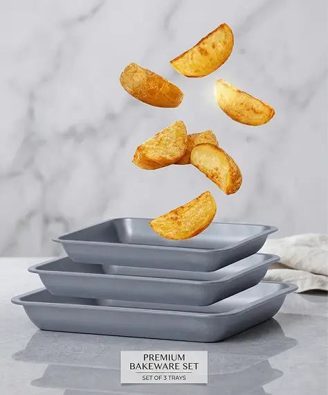 Non-Stick Stackable Roasting Tray Set – 3 Piece