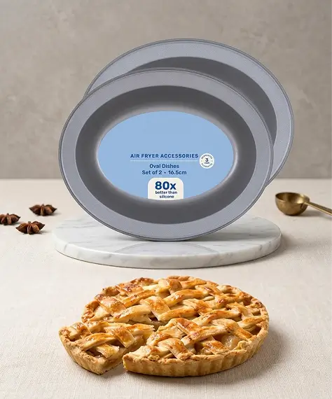 Non-Stick Air Fryer Oval Pie Dishes – Baking & Roasting Tins
