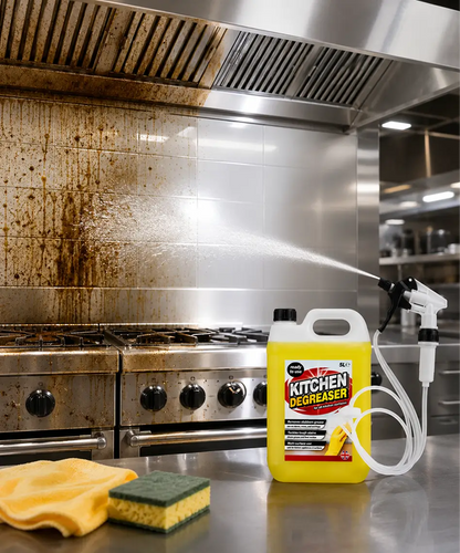 5L Heavy-Duty Kitchen Degreaser – Powerful Grease Removal Formula with Long Hose Trigger