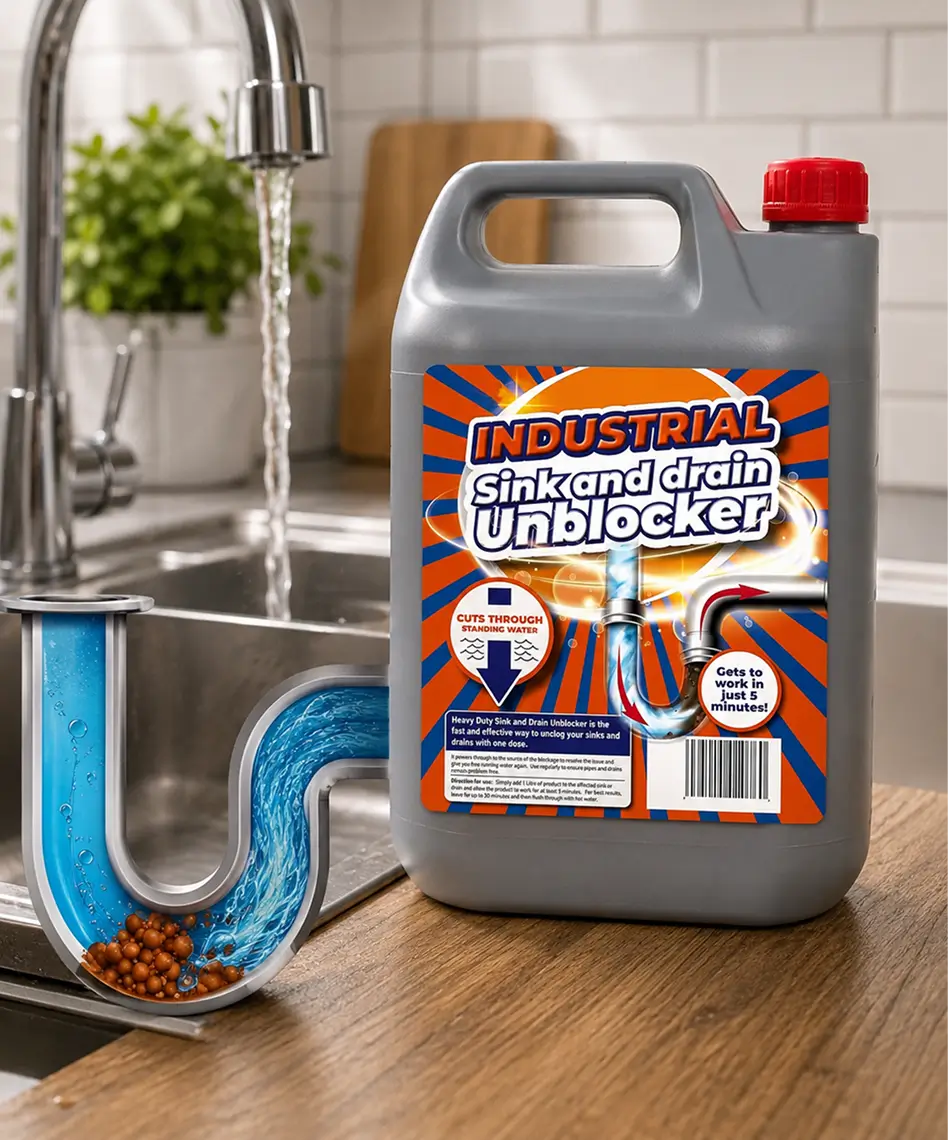 5L Heavy-Duty Industrial Toilet Cleaner – Powerful Sink & Drain Unblocker for Home, Office & Commercial Use