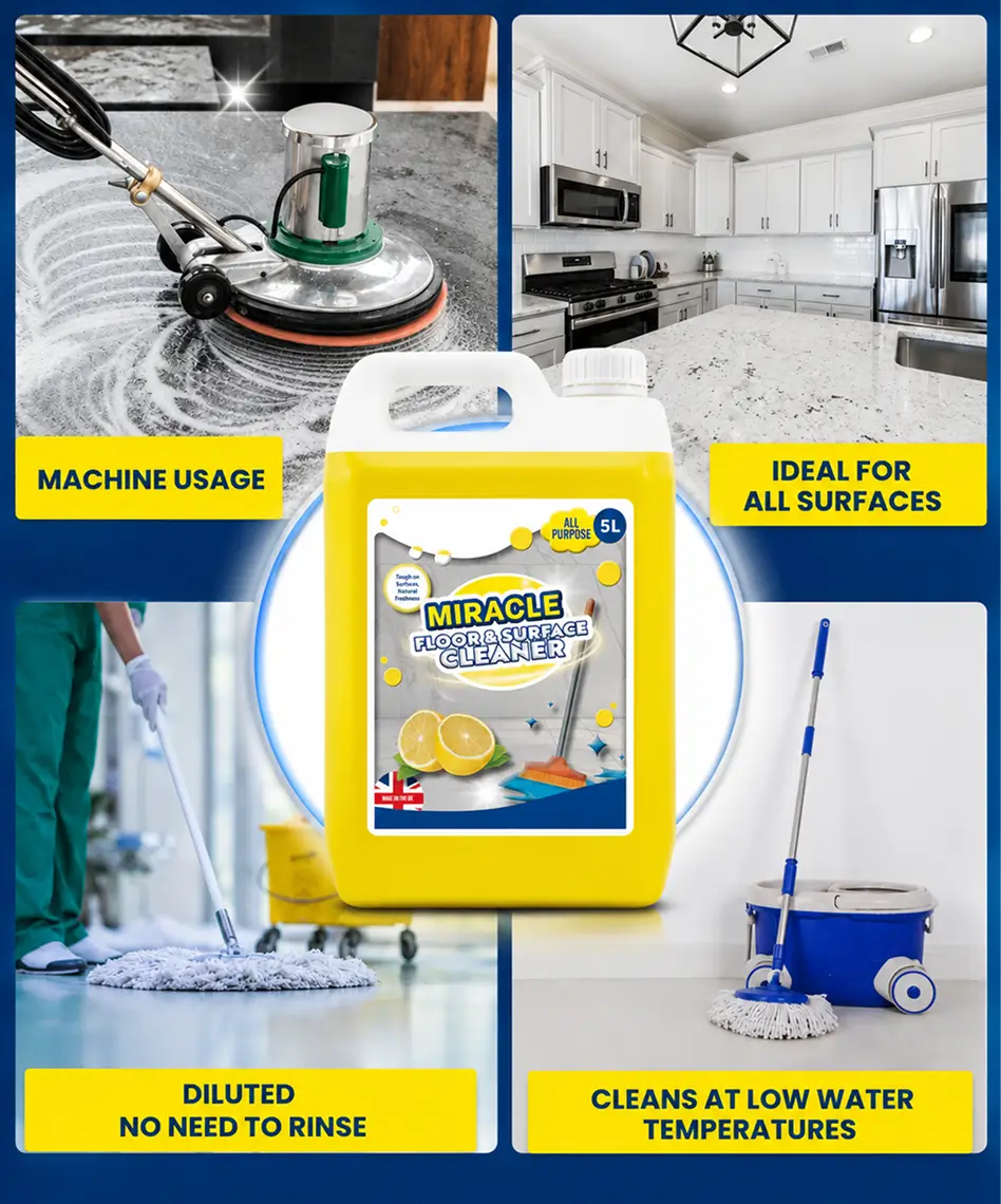 5L Concentrated All-Purpose Floor & Surface Cleaner – Powerful Miracle Formula for Hard Floors
