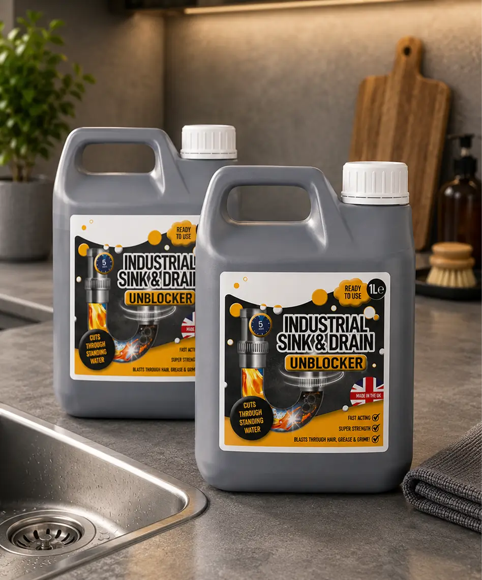 1L Industrial Drain & Sink Unblocker – Fast-Acting Formula for Clearing Standing Water