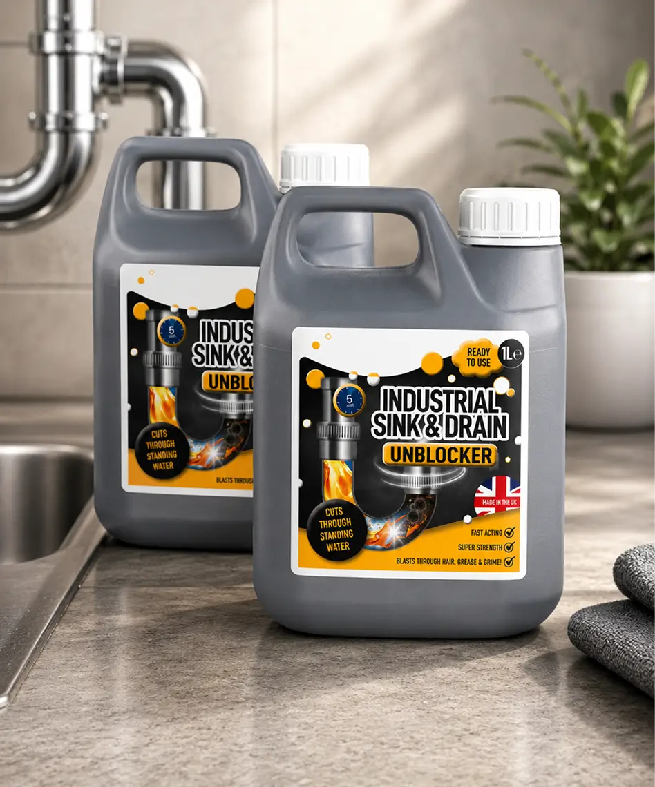 1L Industrial Drain & Sink Unblocker – Fast-Acting Formula for Clearing Standing Water