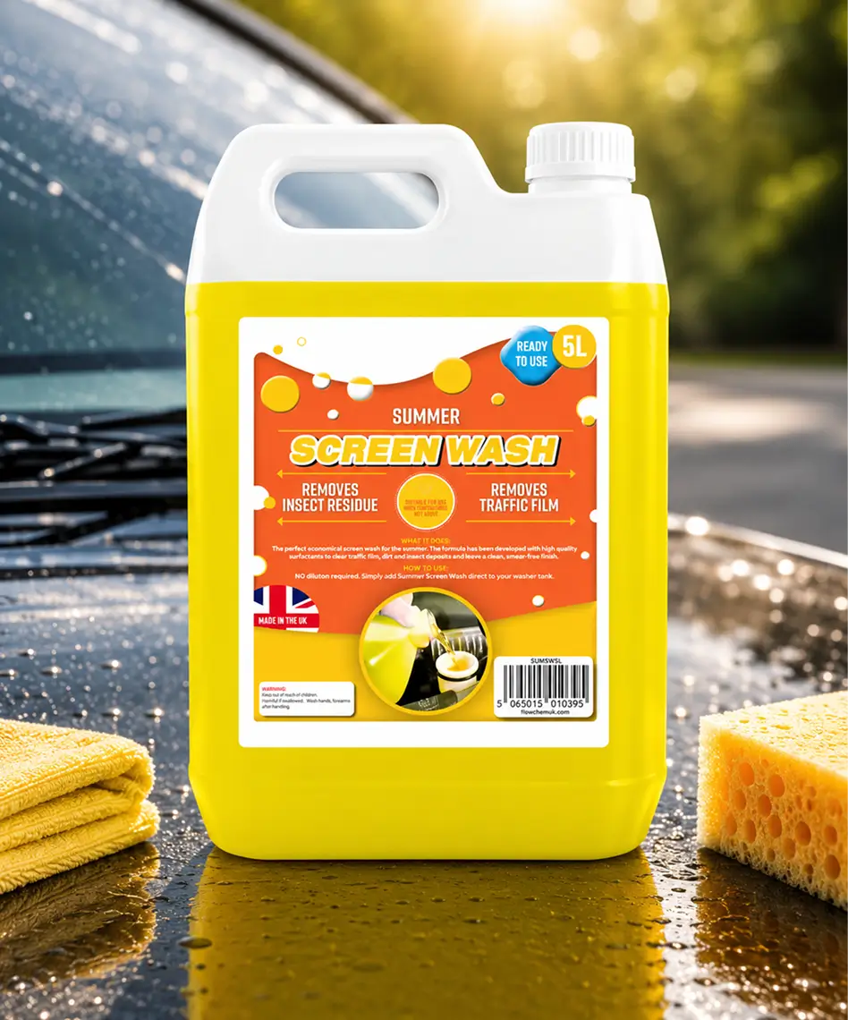 5L Summer Bright Yellow Screen Wash – Removes Insect Residue & Traffic Film