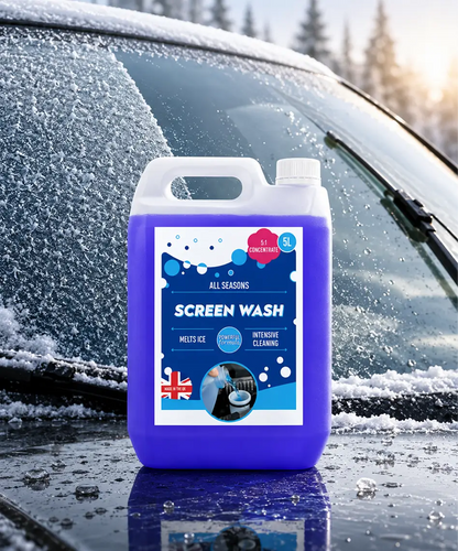 5L Blue All-Season Vehicle Screen Wash – Streak-Free Formula Effective Down to -5°C