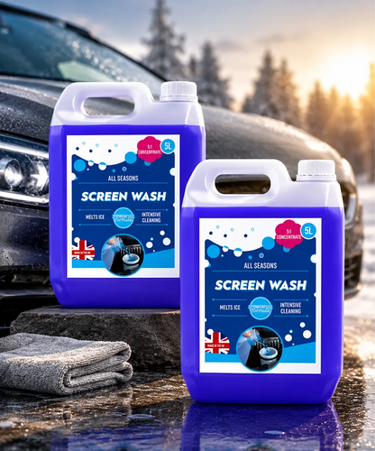 5L Blue All-Season Vehicle Screen Wash – Streak-Free Formula Effective Down to -5°C