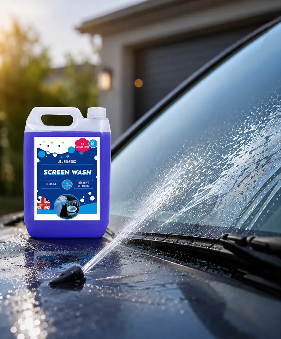 5L Blue All-Season Vehicle Screen Wash – Streak-Free Formula Effective Down to -5°C