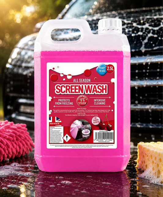 2.5L All-Season Cherry Scented Screen Wash – Ready-to-Use Formula with Freeze Protection
