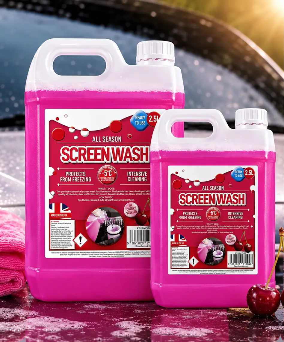 2.5L All-Season Cherry Scented Screen Wash – Ready-to-Use Formula with Freeze Protection